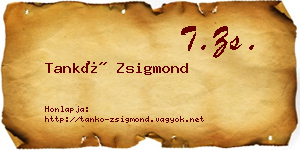 Tankó Zsigmond névjegykártya